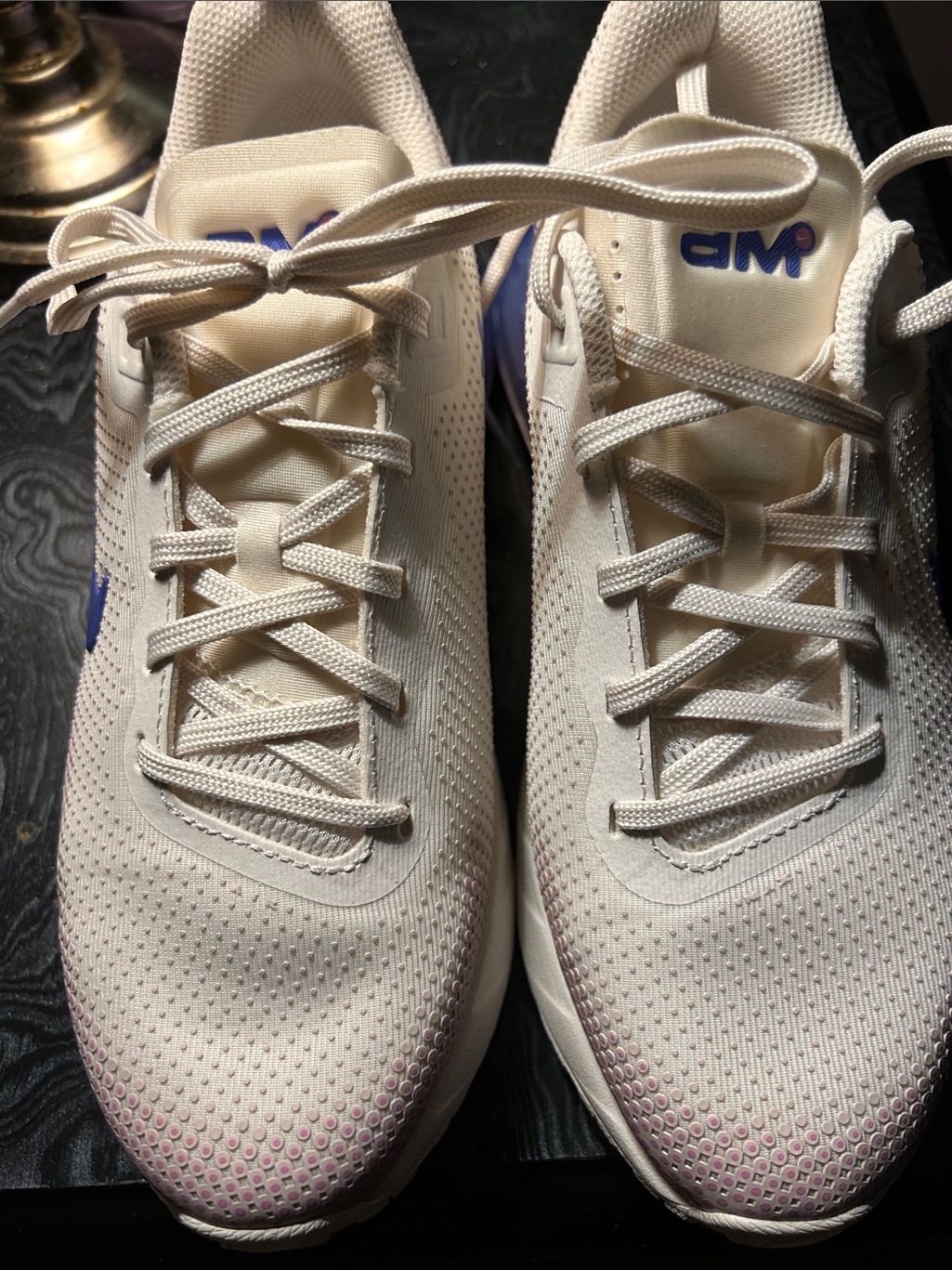 Nike Air Max White Sneakers With Purple Accents